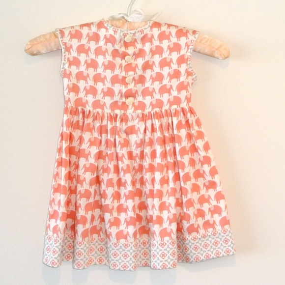 Organic Cotton Dress Empire Waist Size 3 Toddler Girls Coral OOAK Easter Wedding - Picture 5 of 6